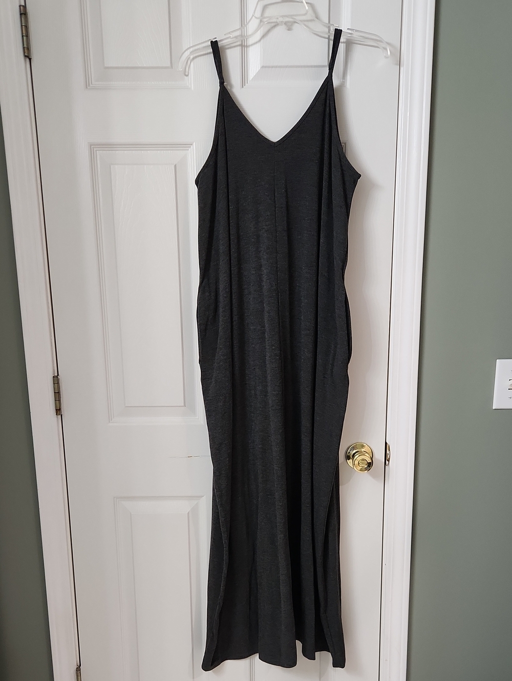 Zenana Outfitters Black V-Neck Maxi Dress with Adjustable Straps